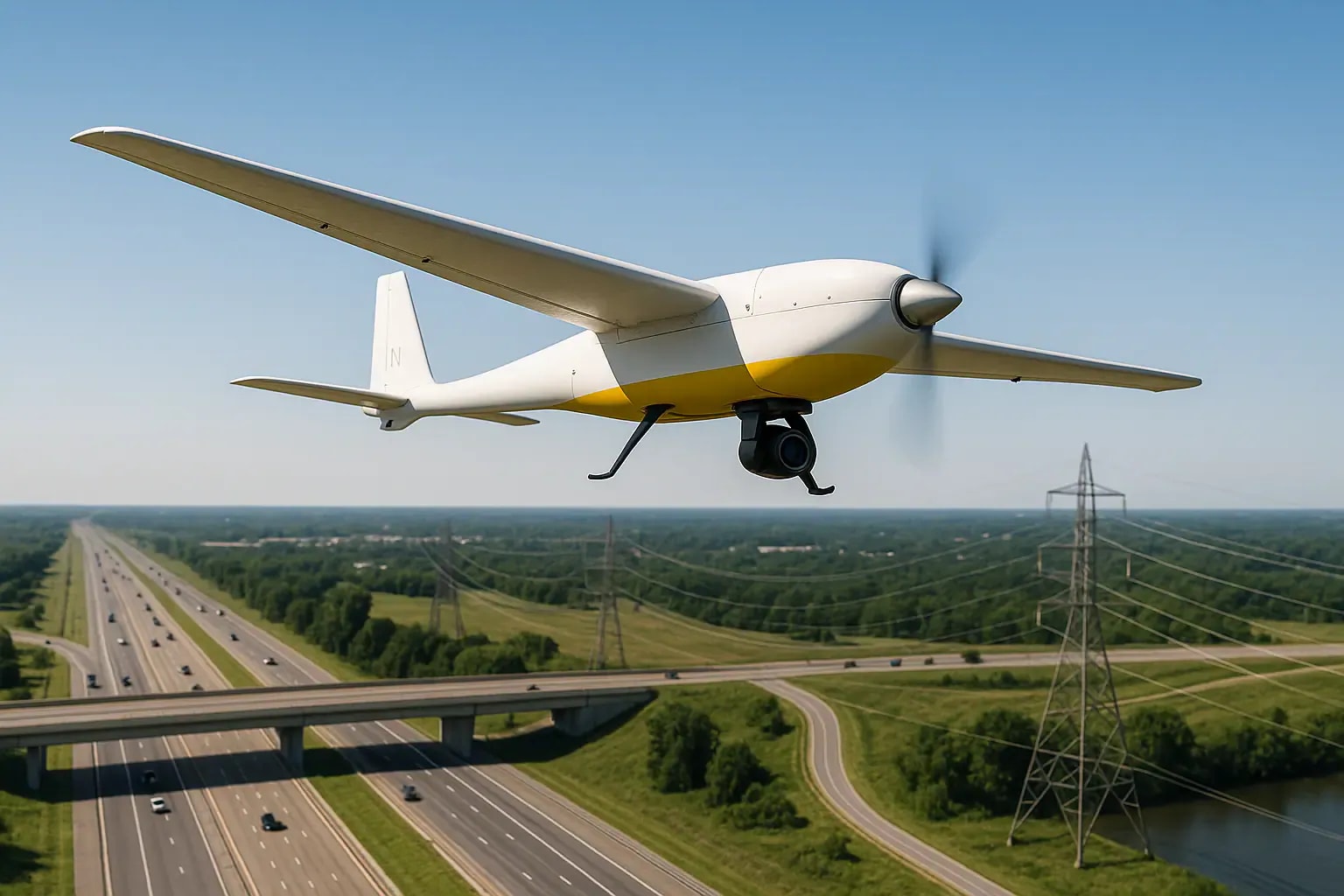 Long-range drone used for infrastructure mapping under FAA guidelines