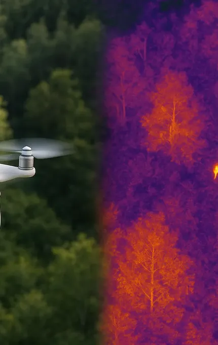 Florida thermal imaging drone demonstration showing wildlife detection capabilities with heat signature technology for monitoring and surveillance