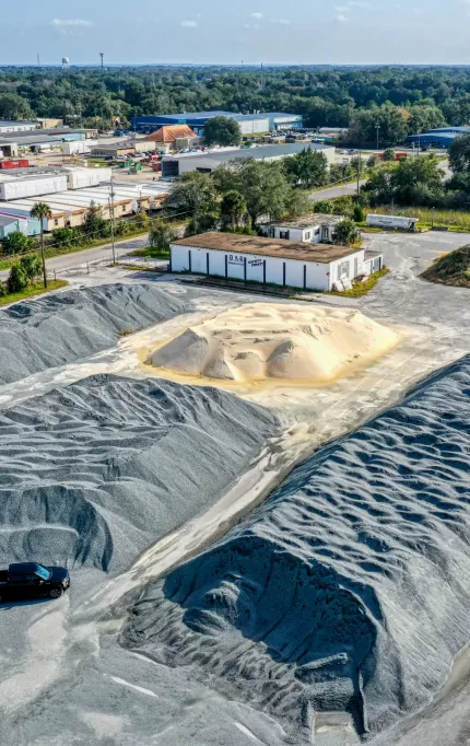 Drone view for stockpile survey volume measurement