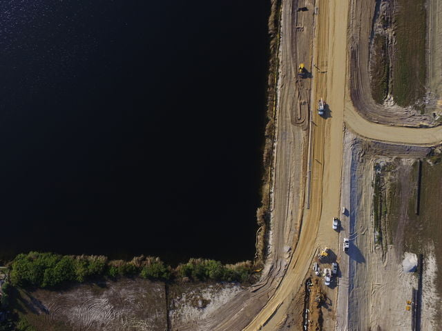 road work aerial surveying with a drone