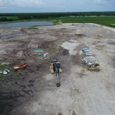 drone photo of site work