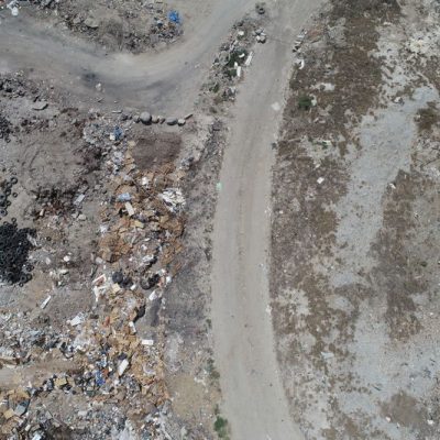 Photo of a landfill capacity calculation survey from a drone